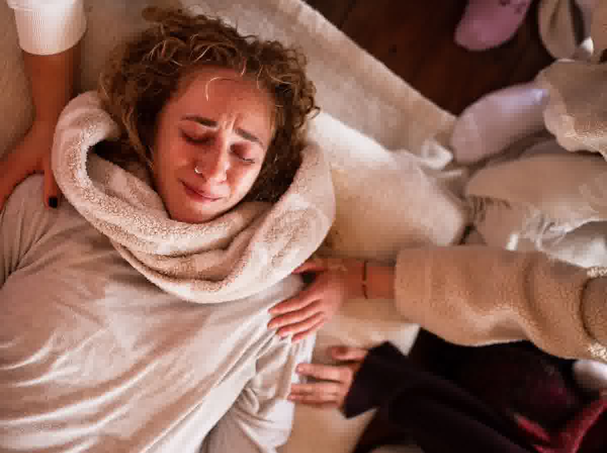 Person releasing emotions authentically