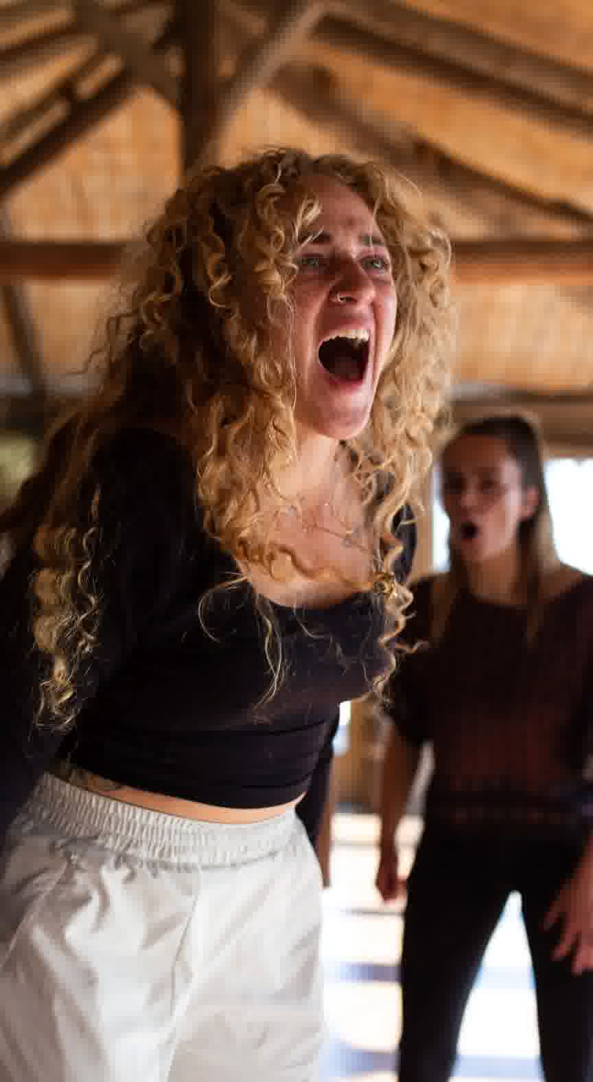 Workshop participant in authentic expression